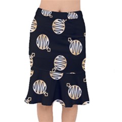 Gold Ornaments Black Short Mermaid Skirt