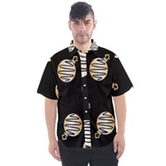 Gold Ornaments Black Men s Short Sleeve Shirt