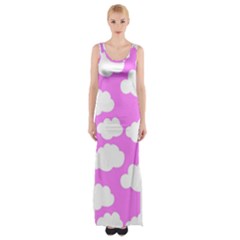 Purple Clouds   Thigh Split Maxi Dress by ConteMonfreyShop