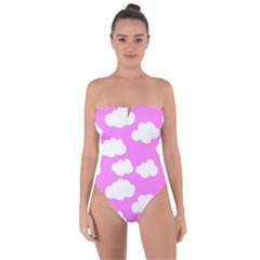 Purple Clouds   Tie Back One Piece Swimsuit