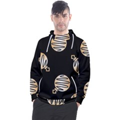 Gold Ornaments Black Men s Pullover Hoodie by TetiBright