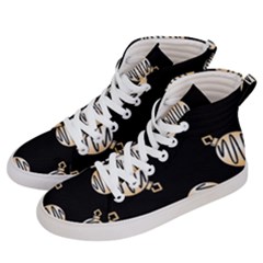 Gold Ornaments Black Women s Hi-top Skate Sneakers by TetiBright