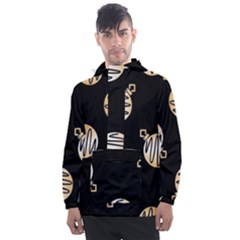 Gold Ornaments Black Men s Front Pocket Pullover Windbreaker