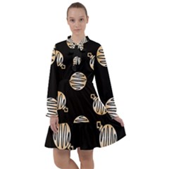 Gold Ornaments Black All Frills Chiffon Dress by TetiBright