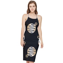 Gold Ornaments Black Bodycon Cross Back Summer Dress by TetiBright