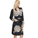 Gold Ornaments Black Long Sleeve Velour Robe View3