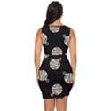 Gold Ornaments Black Draped Bodycon Dress View4