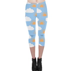 Sun And Clouds  Capri Leggings  by ConteMonfreyShop