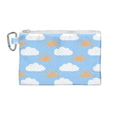 Sun And Clouds  Canvas Cosmetic Bag (medium) by ConteMonfreyShop