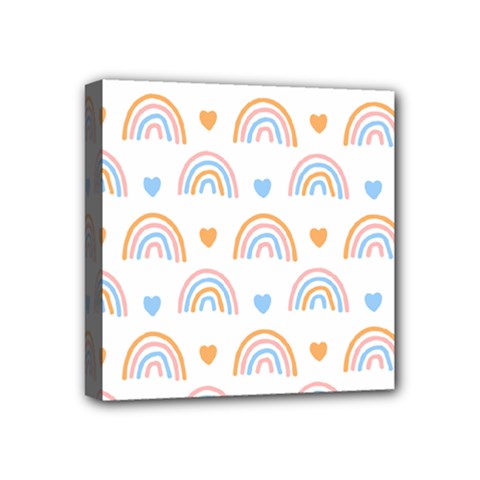 Rainbow Pattern   Mini Canvas 4  X 4  (stretched)