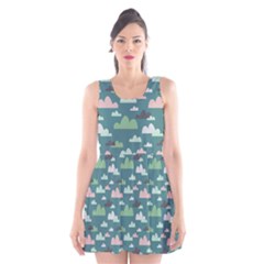 Llama Clouds   Scoop Neck Skater Dress by ConteMonfreyShop