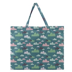 Llama Clouds   Zipper Large Tote Bag by ConteMonfreyShop