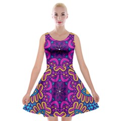 Mandala Fishes Velvet Skater Dress by ConteMonfreyShop