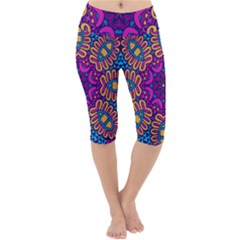 Mandala Fishes Lightweight Velour Cropped Yoga Leggings by ConteMonfreyShop