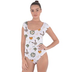 Rabbit, Lions And Nuts   Short Sleeve Leotard  by ConteMonfreyShop