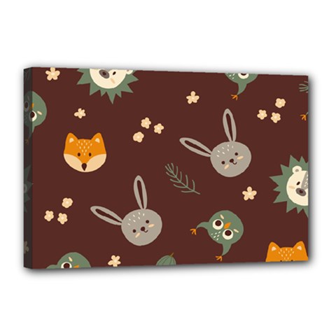 Rabbits, Owls And Cute Little Porcupines  Canvas 18  X 12  (stretched) by ConteMonfreyShop