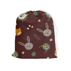 Rabbits, Owls And Cute Little Porcupines  Drawstring Pouch (xl) by ConteMonfreyShop