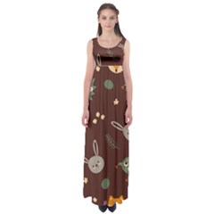 Rabbits, Owls And Cute Little Porcupines  Empire Waist Maxi Dress by ConteMonfreyShop