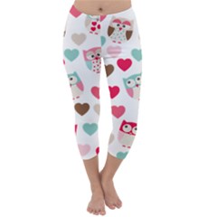 Lovely Owls Capri Winter Leggings  by ConteMonfreyShop