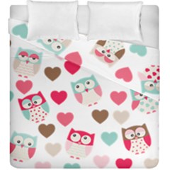 Lovely Owls Duvet Cover Double Side (king Size) by ConteMonfreyShop