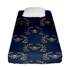 Blue Golden Bee   Fitted Sheet (single Size) by ConteMonfreyShop