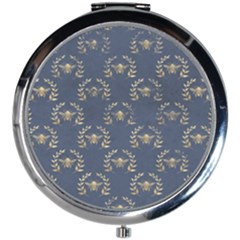 Blue Golden Bee   Mini Round Mirror by ConteMonfreyShop