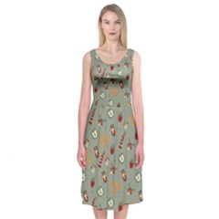 Wild Forest Friends  Midi Sleeveless Dress