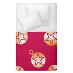 Orange Ornaments With Stars Pink Duvet Cover (single Size) by TetiBright