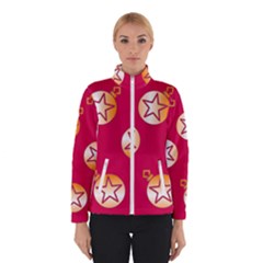 Orange Ornaments With Stars Pink Women s Bomber Jacket