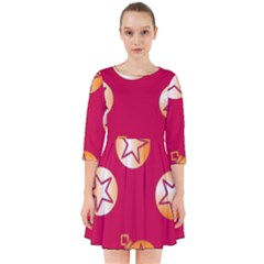 Orange Ornaments With Stars Pink Smock Dress