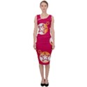 Orange Ornaments With Stars Pink Sleeveless Pencil Dress View1