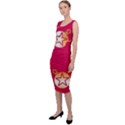 Orange Ornaments With Stars Pink Sleeveless Pencil Dress View2