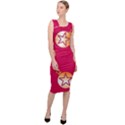 Orange Ornaments With Stars Pink Sleeveless Pencil Dress View3