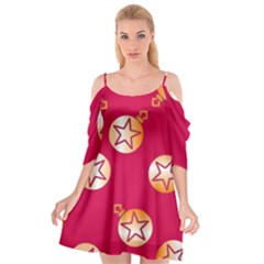 Orange Ornaments With Stars Pink Cutout Spaghetti Strap Chiffon Dress