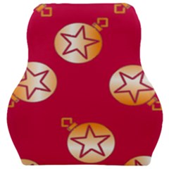 Orange Ornaments With Stars Pink Car Seat Velour Cushion  by TetiBright