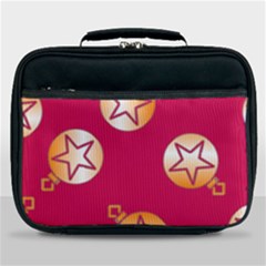 Orange Ornaments With Stars Pink Lunch Bag by TetiBright