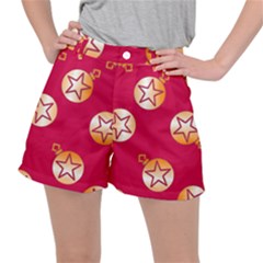 Orange Ornaments With Stars Pink Ripstop Shorts