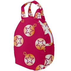 Orange Ornaments With Stars Pink Travel Backpacks by TetiBright