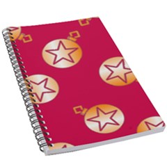 Orange Ornaments With Stars Pink 5 5  X 8 5  Notebook by TetiBright