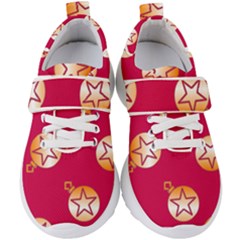 Orange Ornaments With Stars Pink Kids  Velcro Strap Shoes by TetiBright