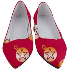 Orange Ornaments With Stars Pink Women s Block Heels 