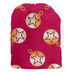 Orange Ornaments With Stars Pink Drawstring Pouch (3xl) by TetiBright