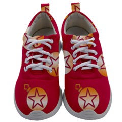 Orange Ornaments With Stars Pink Mens Athletic Shoes by TetiBright