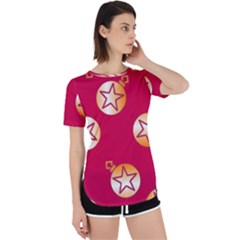 Orange Ornaments With Stars Pink Perpetual Short Sleeve T-shirt by TetiBright