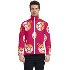 Orange Ornaments With Stars Pink Men s Bomber Jacket