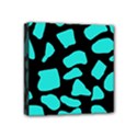 Cow Background neon blue black Mini Canvas 4  x 4  (Stretched) View1