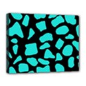 Cow Background neon blue black Canvas 14  x 11  (Stretched) View1