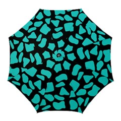 Cow Background Neon Blue Black Golf Umbrella by ConteMonfreyShop