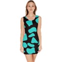 Cow Background neon blue black Bodycon Dress View1