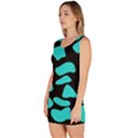 Cow Background neon blue black Bodycon Dress View2